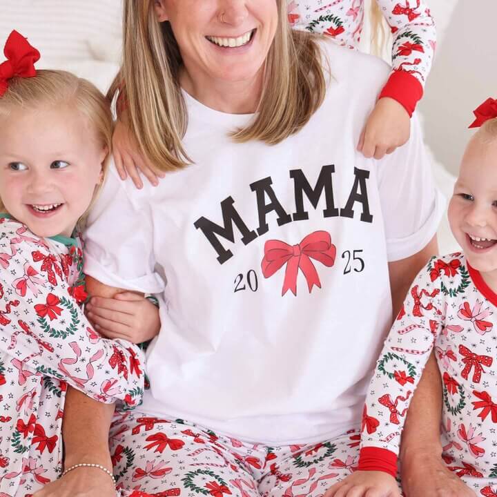 Mama Bow Graphic Tee | White