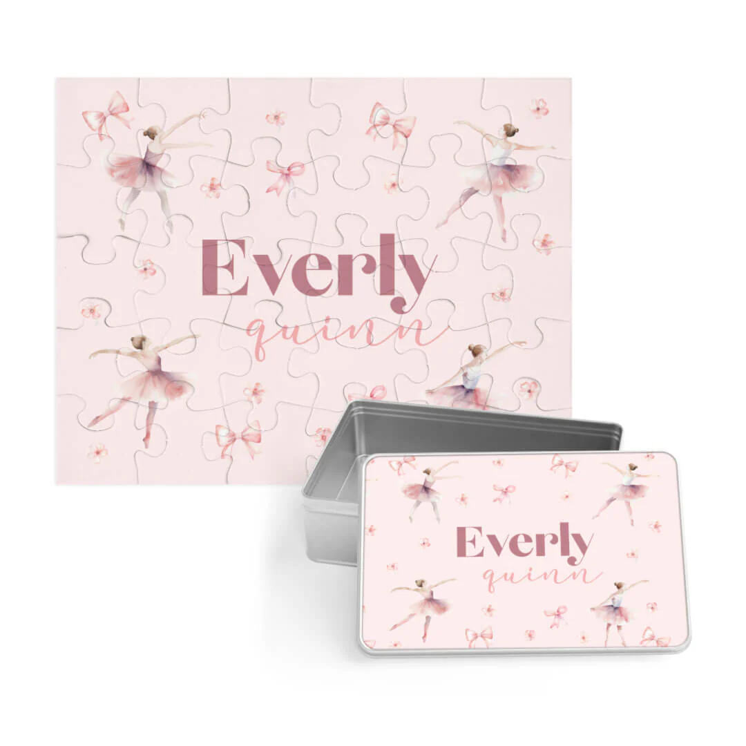 Kids Personalized 30 Piece Puzzle | Ballet & Bows