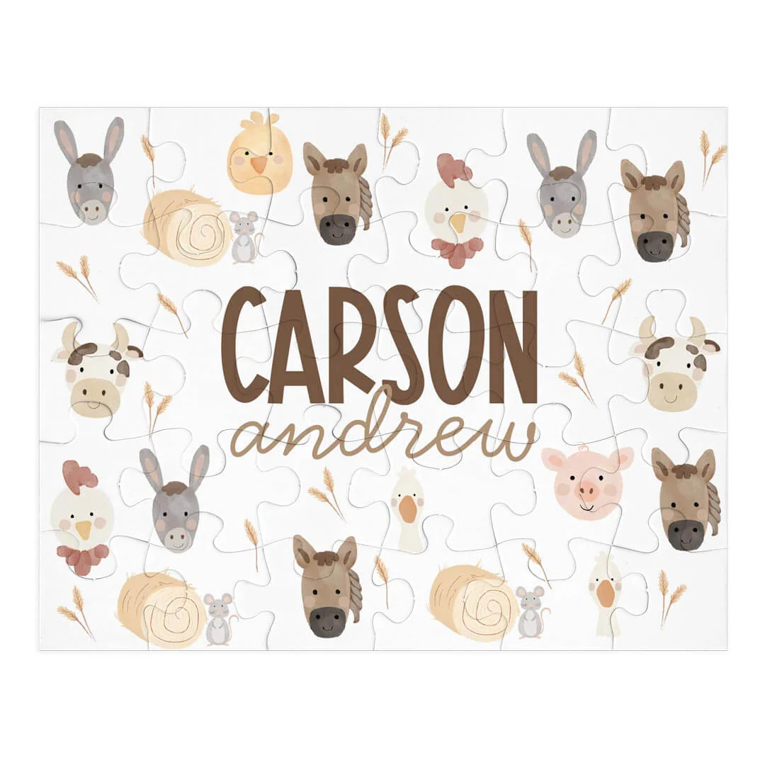Kids Personalized 30 Piece Puzzle | Barnyard Buddies