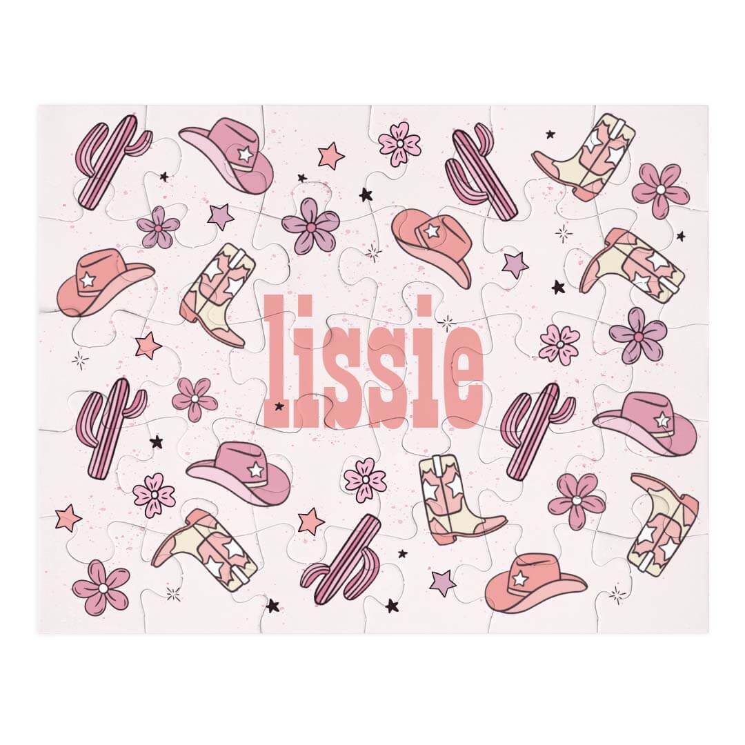Kids Personalized 30 Piece Puzzle | Buckaroo Cowgirl