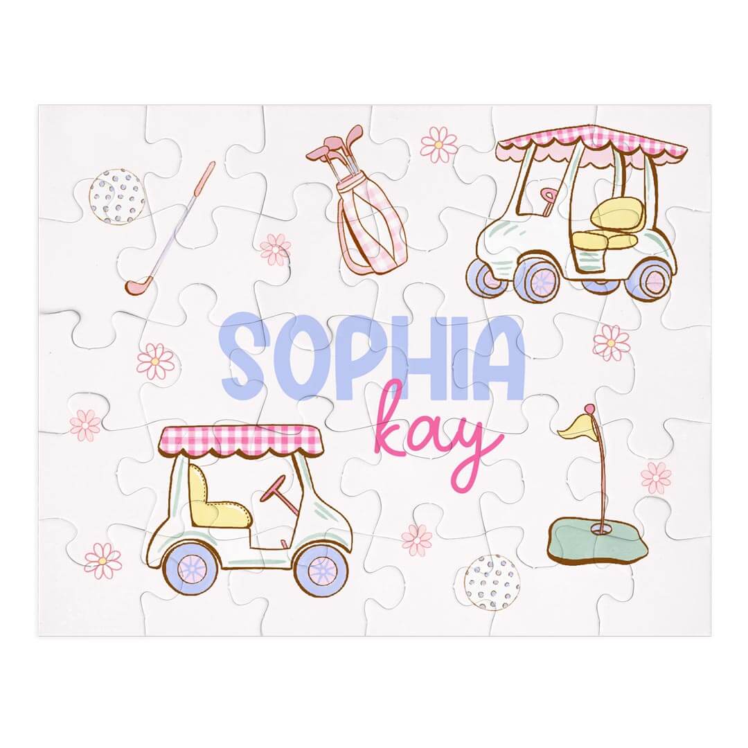 Kids Personalized 30 Piece Puzzle | Country Club Cuties Pink