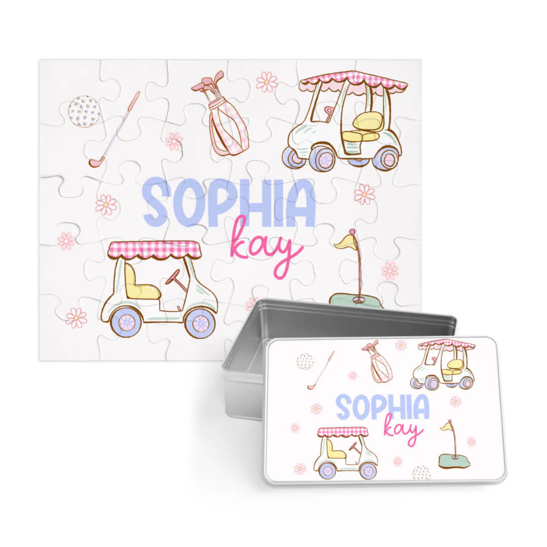 Kids Personalized 30 Piece Puzzle | Country Club Cuties Pink