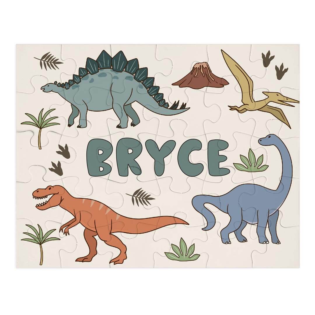 Kids Personalized 30 Piece Puzzle | Dino Dude