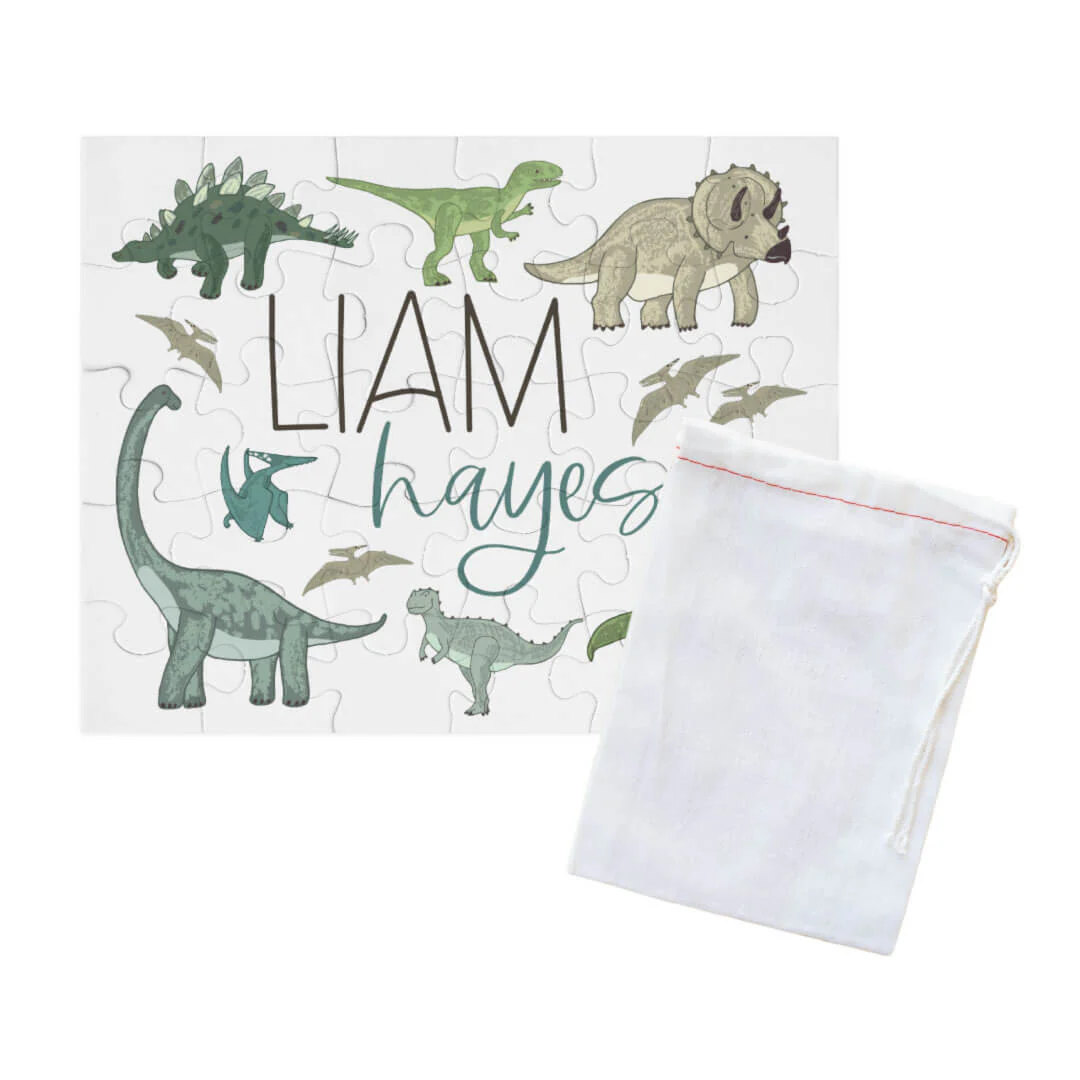 Kids Personalized 30 Piece Puzzle | Dinosaur Friends