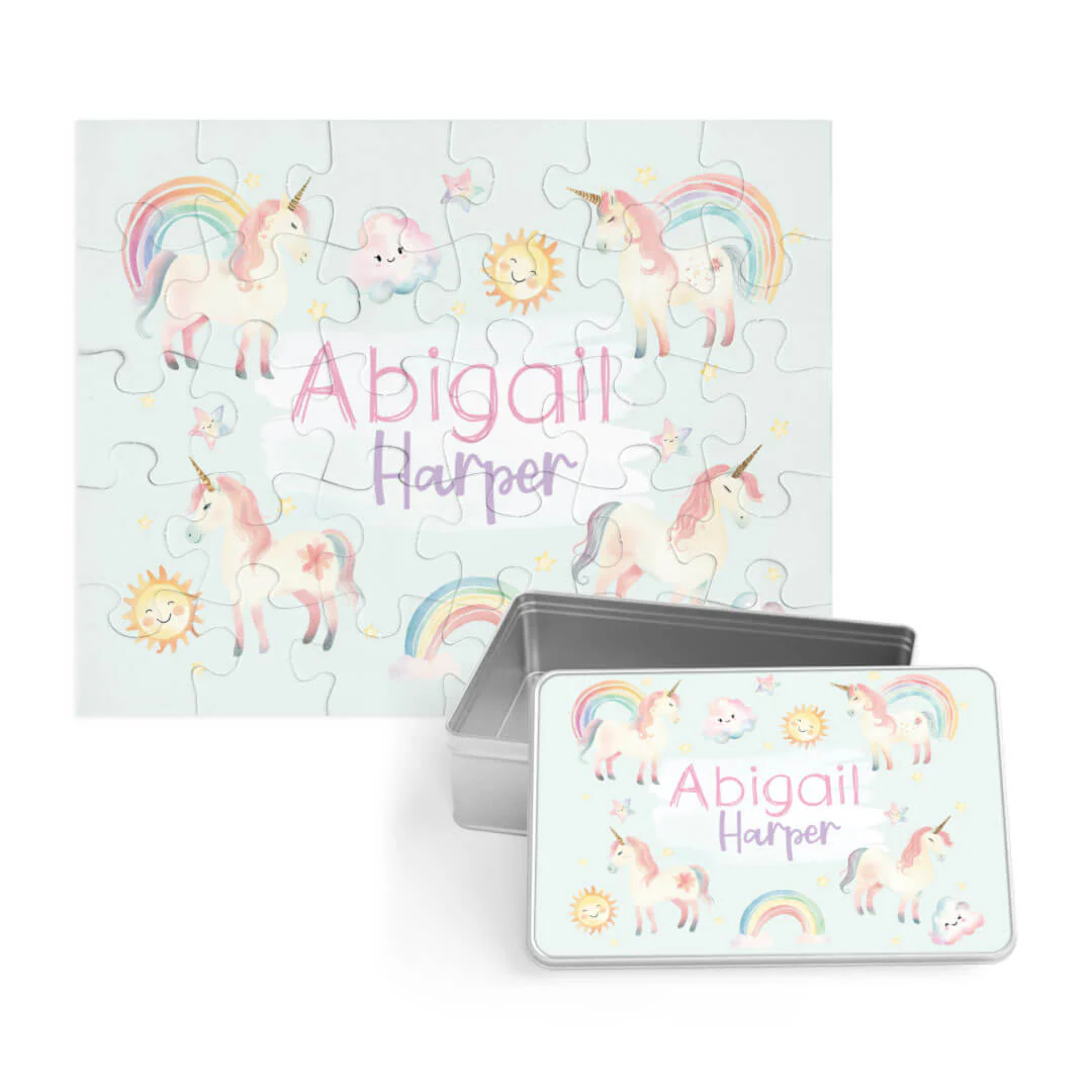 Kids Personalized 30 Piece Puzzle | Magical Unicorns