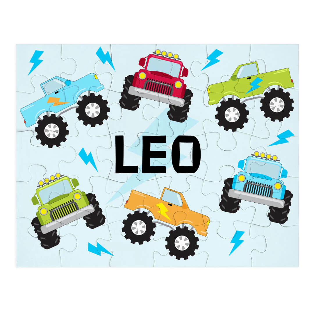 Kids Personalized 30 Piece Puzzle | Truck Rally