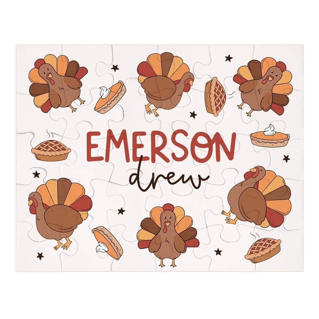 Kids Personalized 30 Piece Puzzle | Turkey Treats