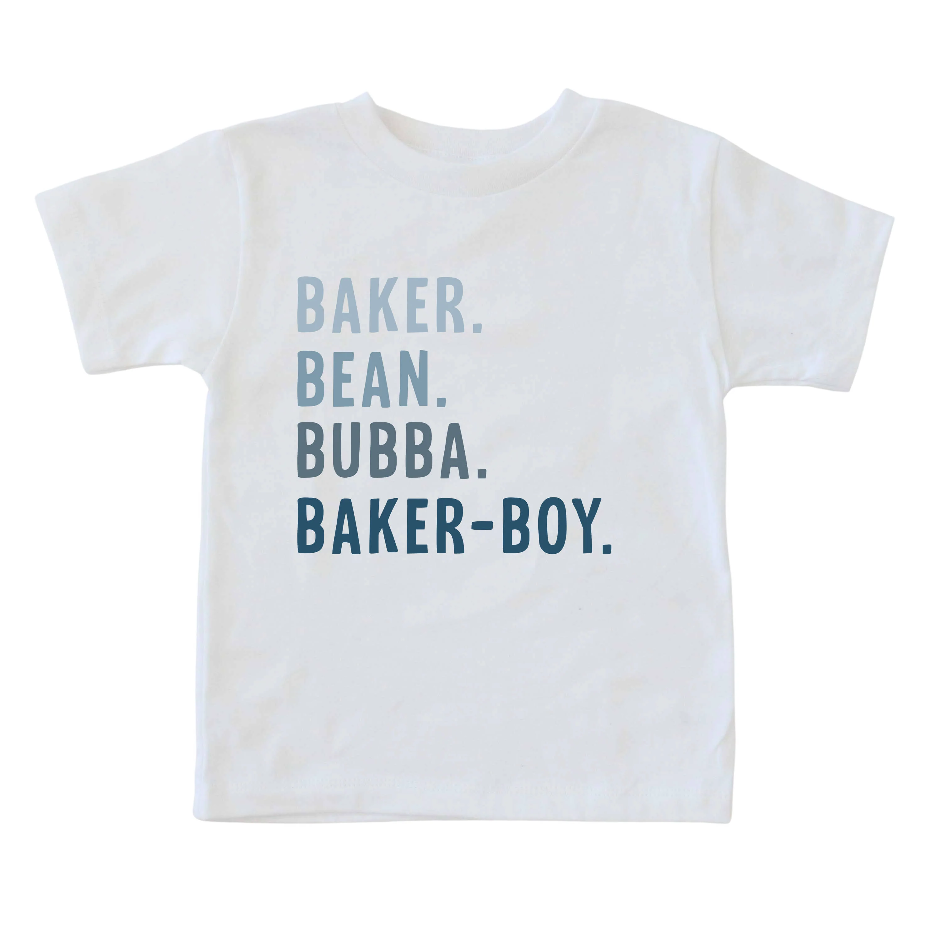 Personalized Blue Nickname Color Block Kids Graphic Tee | White