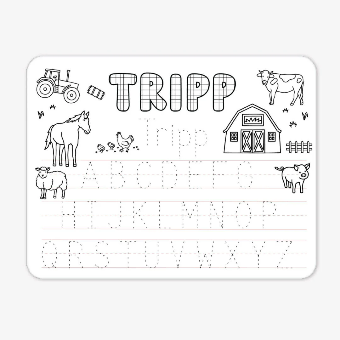 Kids Personalized Whiteboard | Barnyard Bash