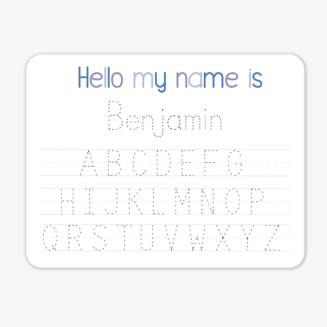 Kids Personalized Whiteboard | Blue Alphabet