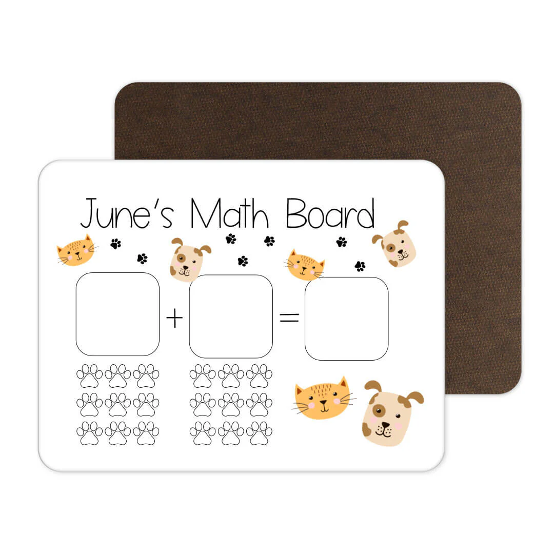 Kids Personalized Whiteboard | Counting Pets