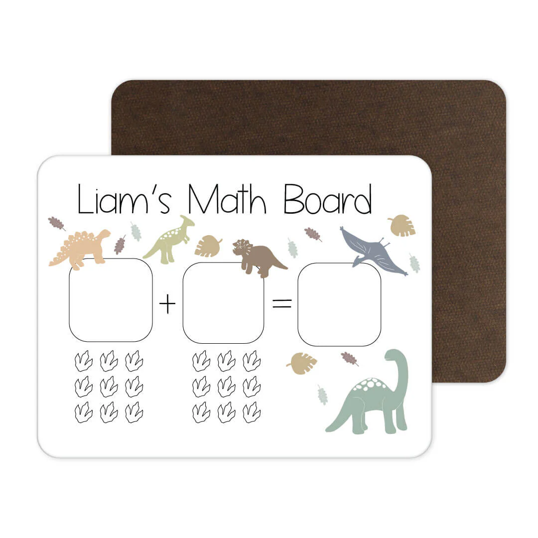 Kids Personalized Whiteboard | Dino Math