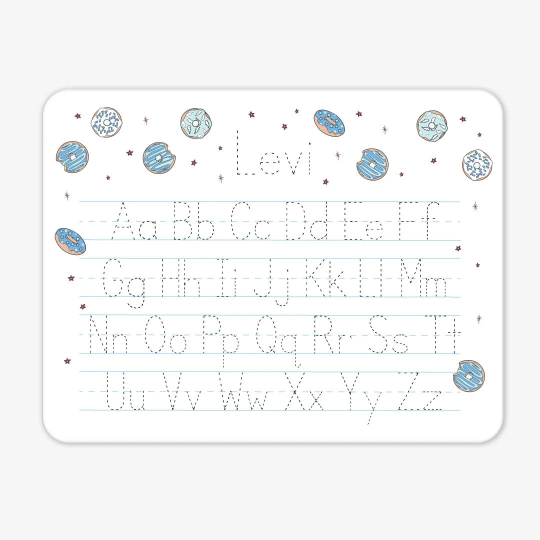 Kids Personalized Whiteboard | Donut Shop Blue