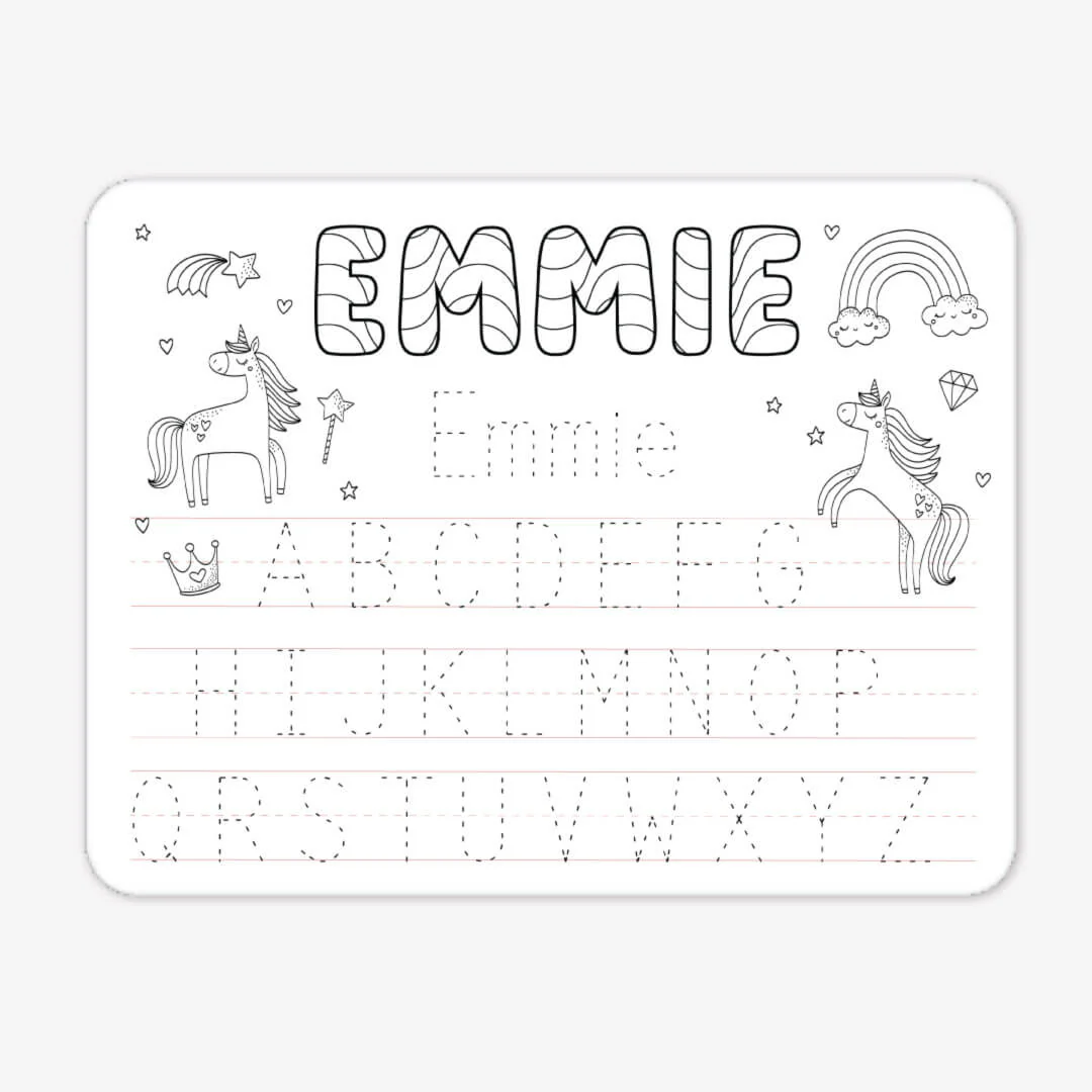 Kids Personalized Whiteboard | Enchanted Unicorns