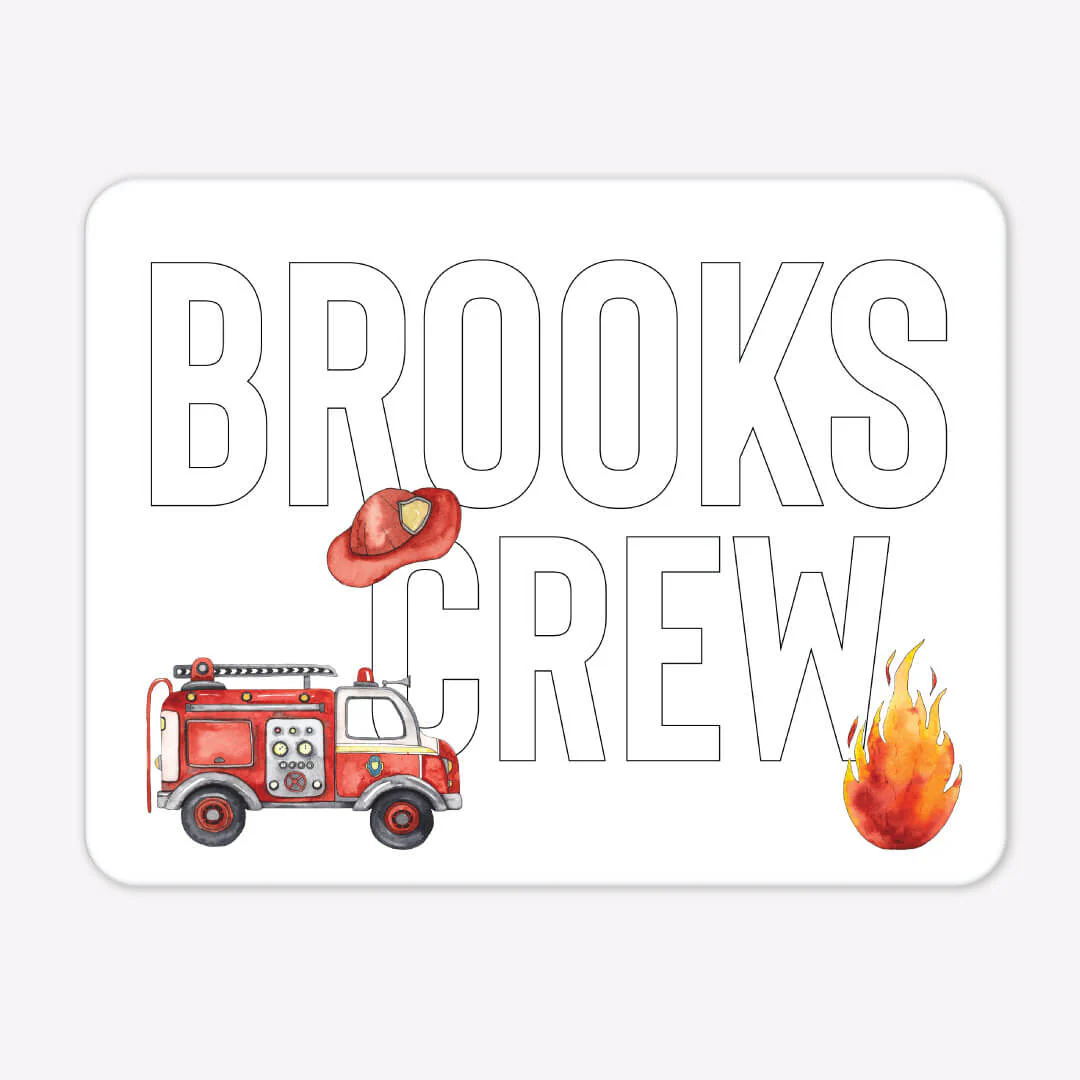 Kids Personalized Whiteboard | Fire Truck