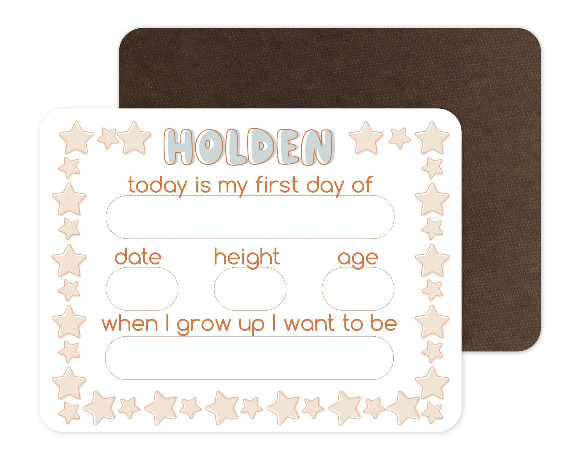 Kids Personalized Whiteboard | First Day Of - Stars