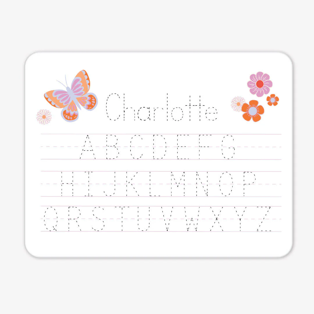 Kids Personalized Whiteboard | Floral Alphabet