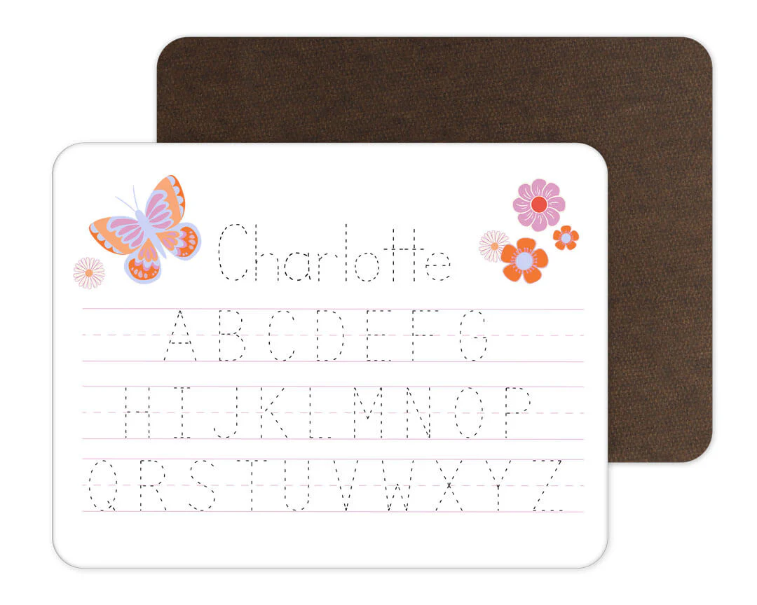 Kids Personalized Whiteboard | Floral Alphabet