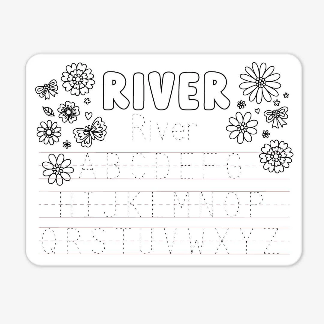 Kids Personalized Whiteboard | Floral Flutter