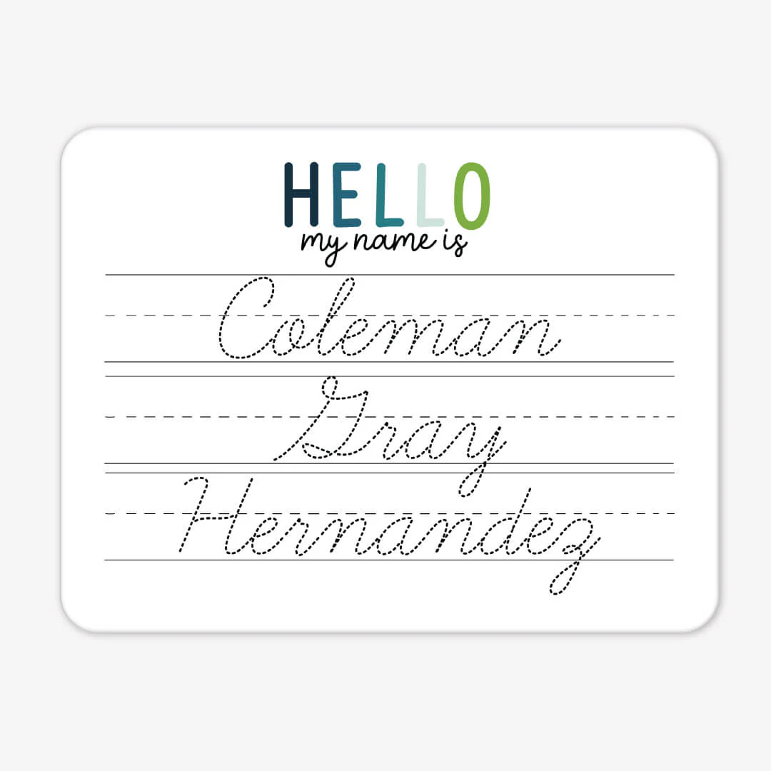 Kids Personalized Whiteboard | Hello My Name Is - All Boy