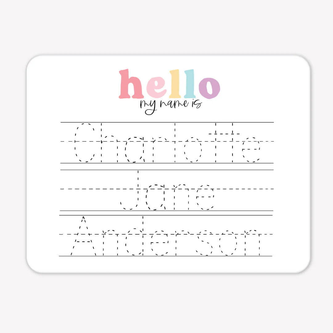 Kids Personalized Whiteboard | Hello My Name Is - Pink
