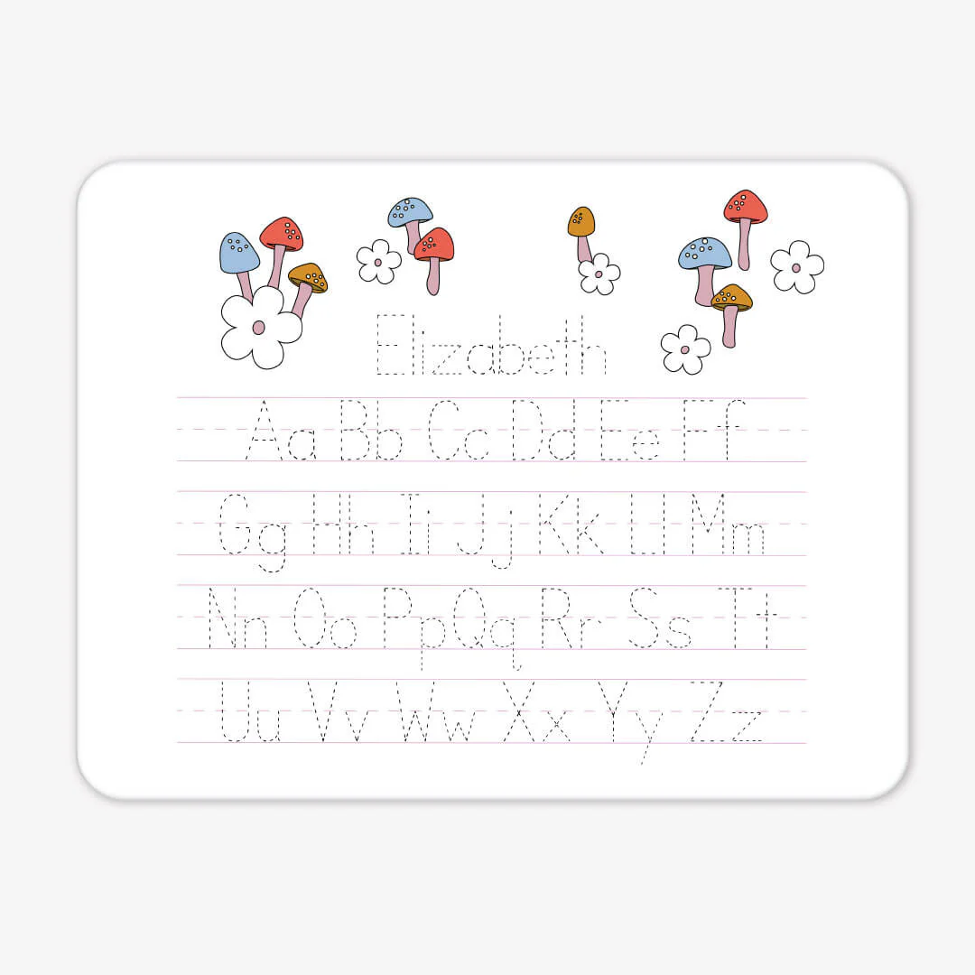 Kids Personalized Whiteboard | Mushroom Alphabet