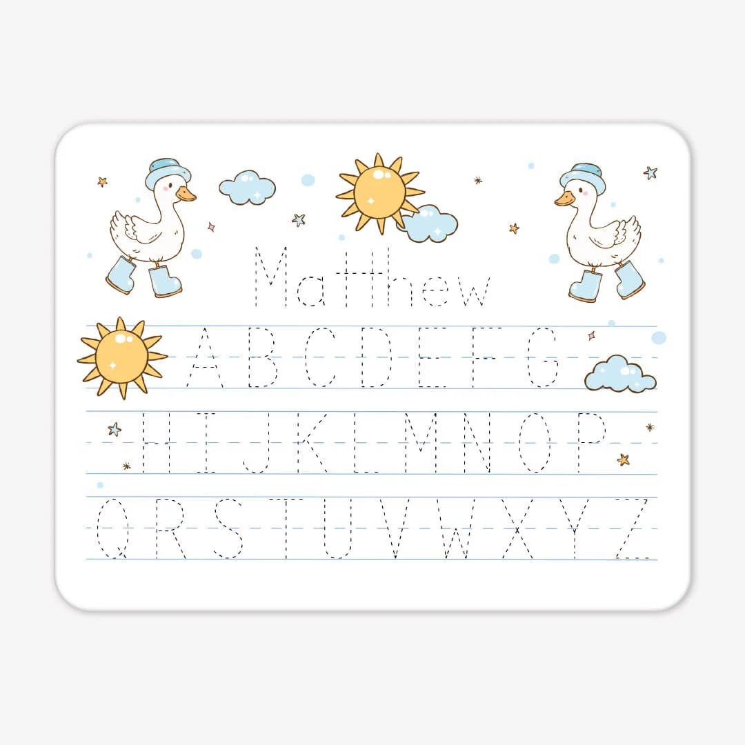 Kids Personalized Whiteboard | Silly Goose Blue