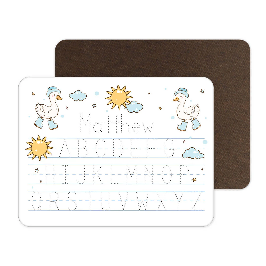 Kids Personalized Whiteboard | Silly Goose Blue