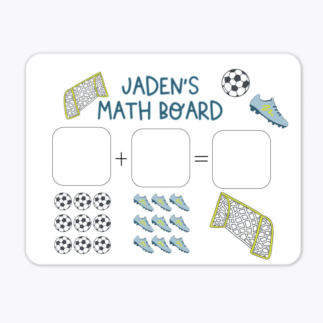 Kids Personalized Whiteboard | Soccer Star Green