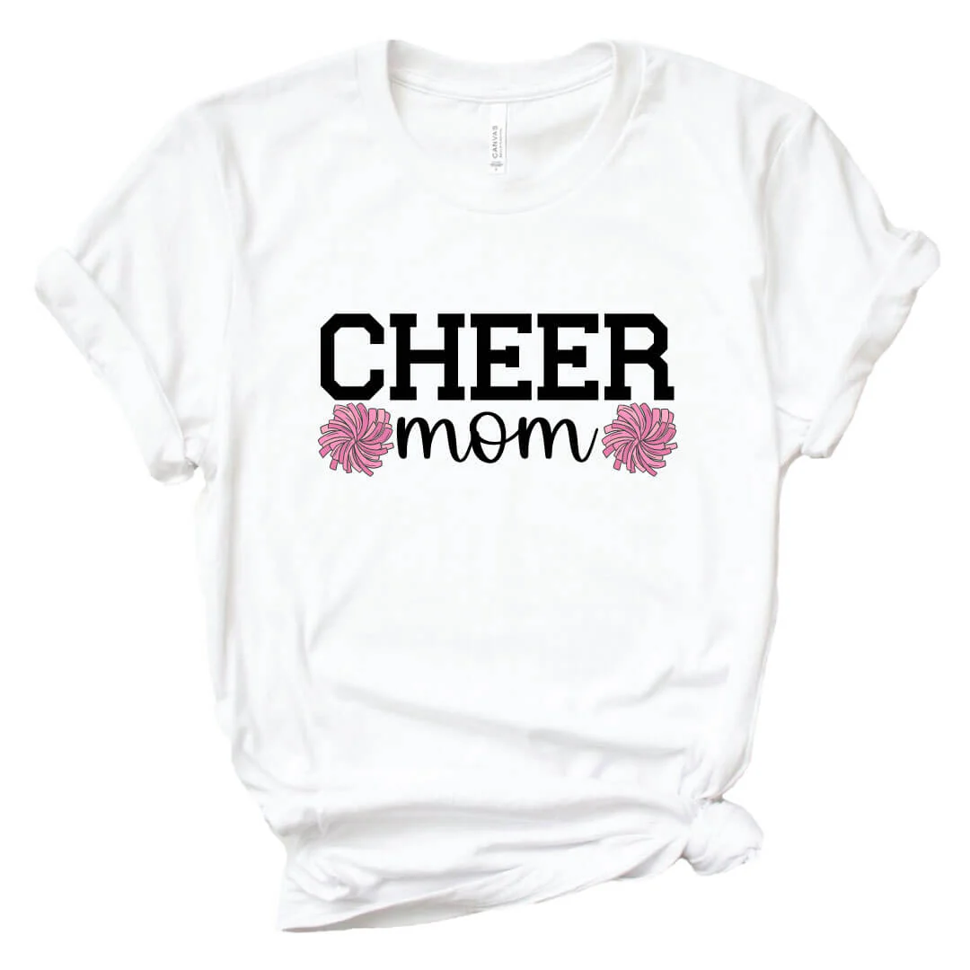 Cheer Mom Graphic Tee | White