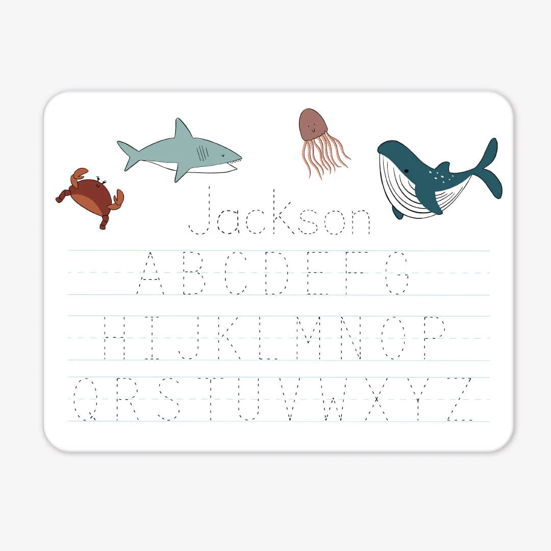 Kids Personalized Whiteboard | Under The Sea Alphabet