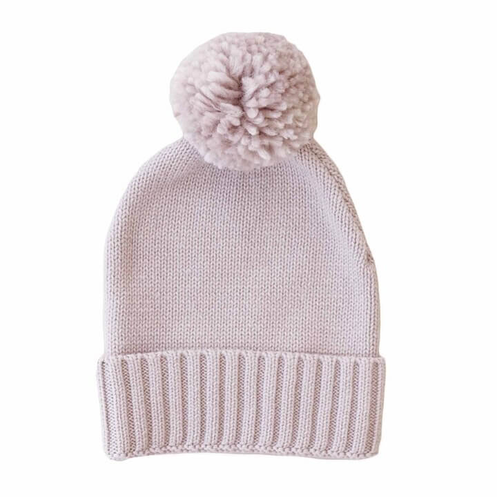 Knit Baby Pom Pom Beanie | Iris