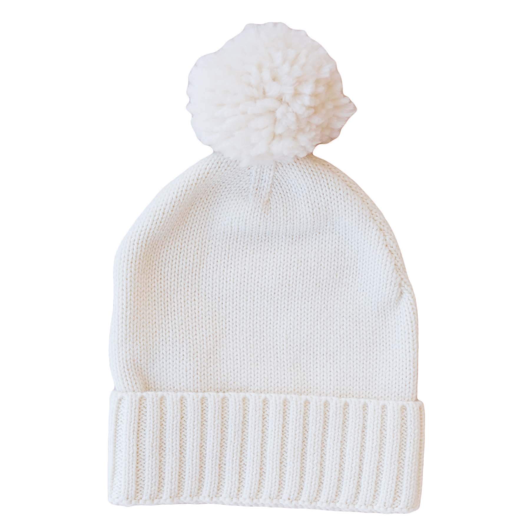 Knit Baby Pom Pom Beanie | Ivory