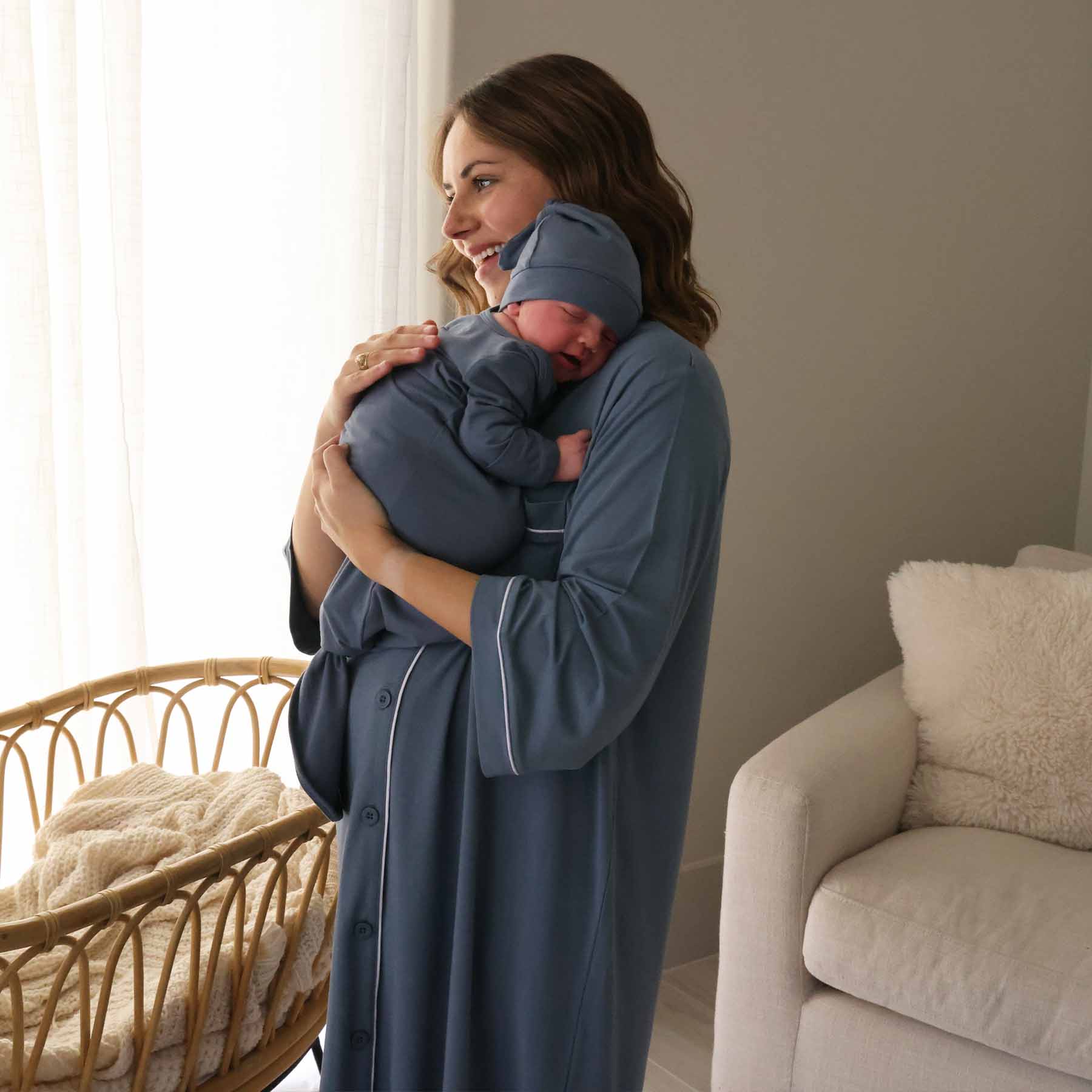 Labor & Delivery Nightgown | Dusty Blue