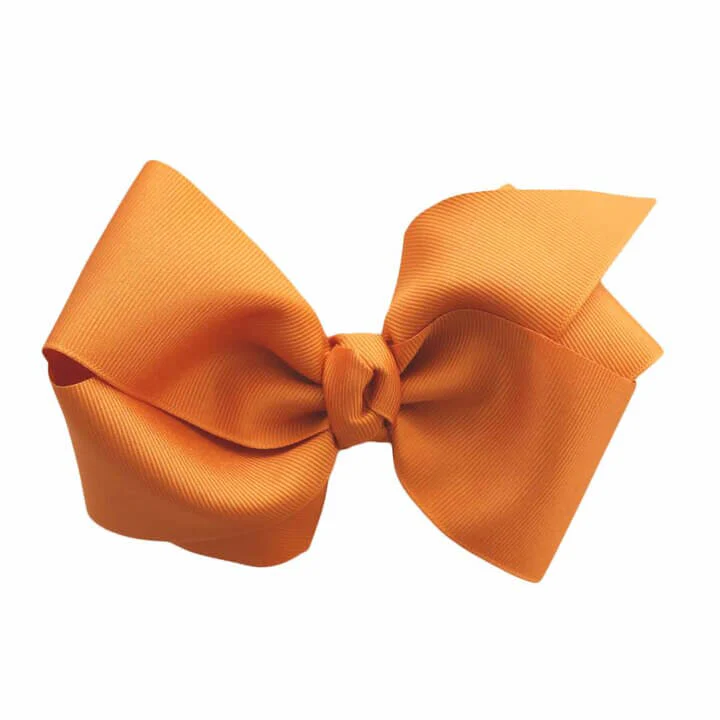 Large Ribbon Bow with Clip | Rustic Orange