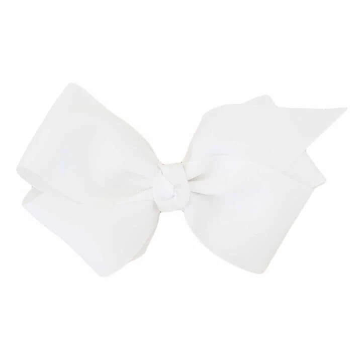 Large Ribbon Bow With Clip | White