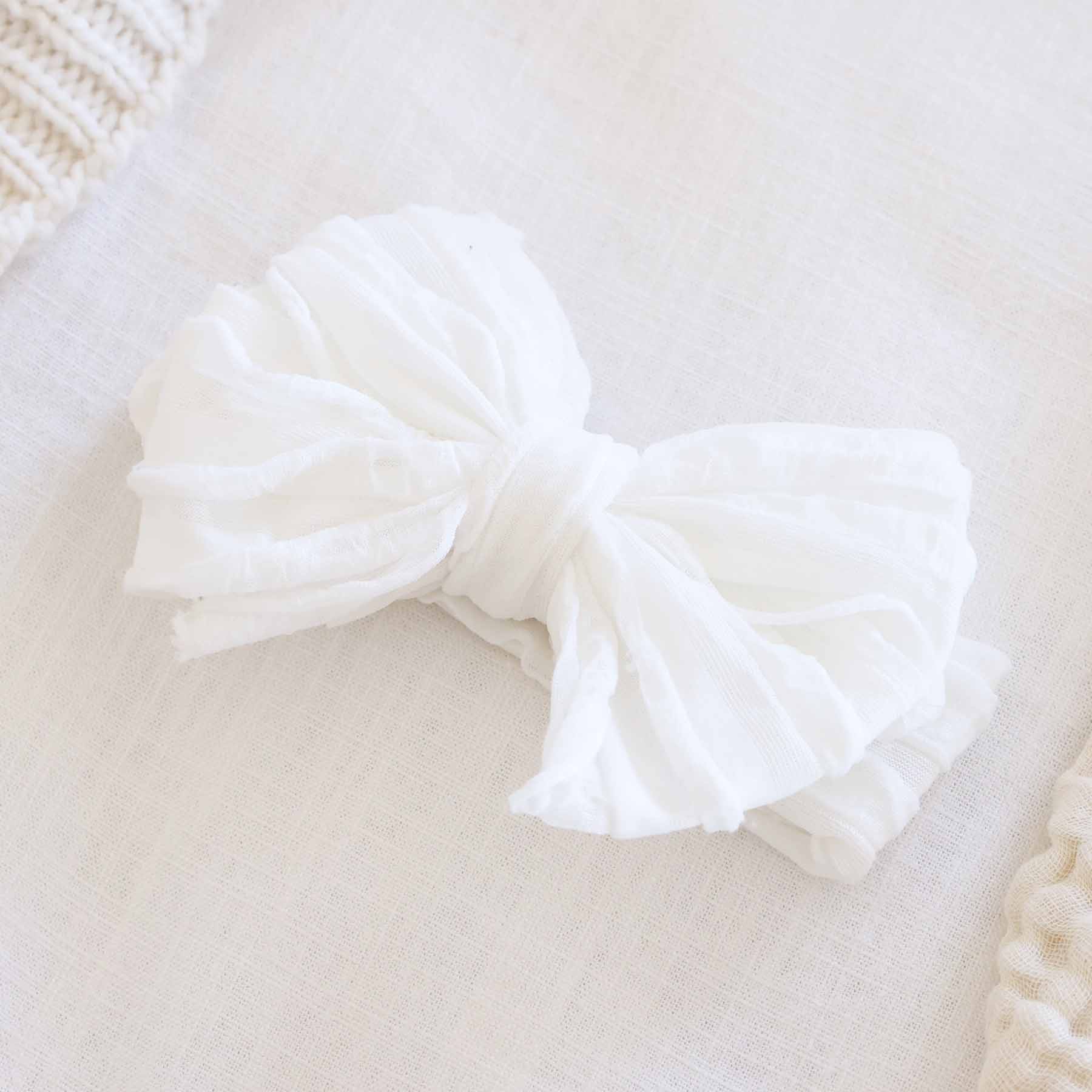 Large Ruffle Knit Bow | Brights