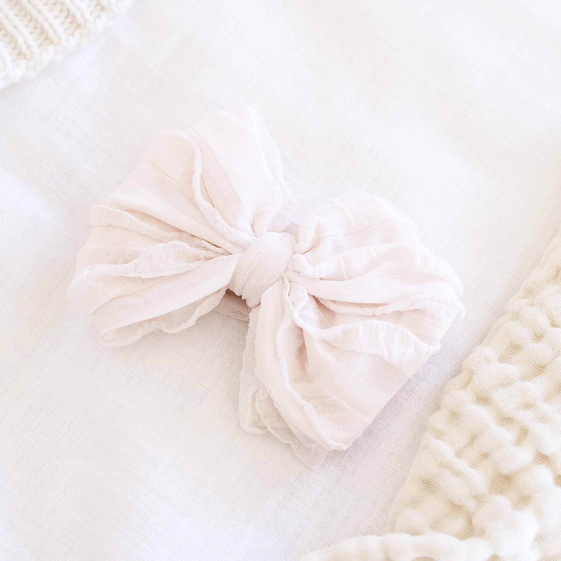 Large Ruffle Knit Bow | Purples