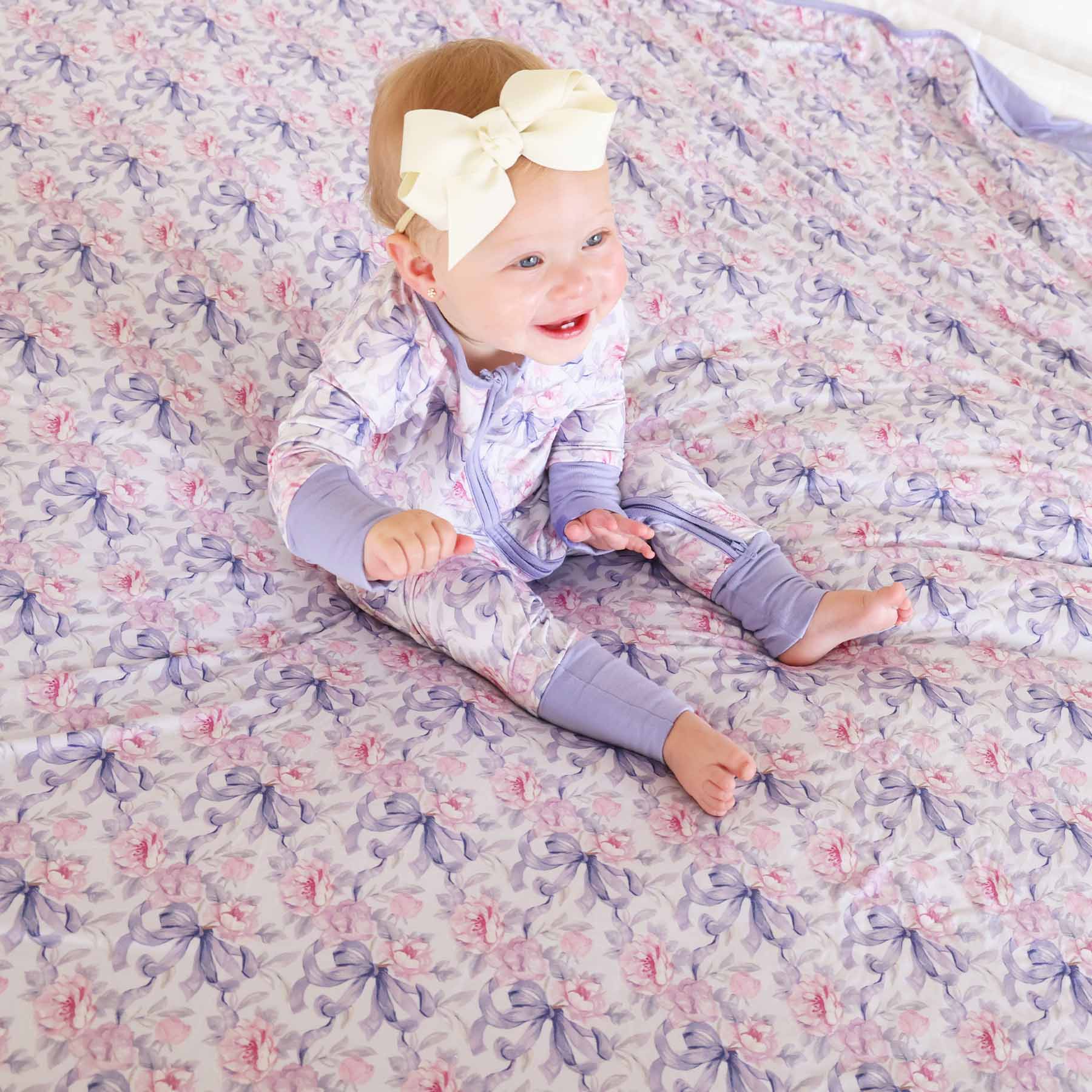 Leighton's Lavender Double Sided Bamboo Blanket
