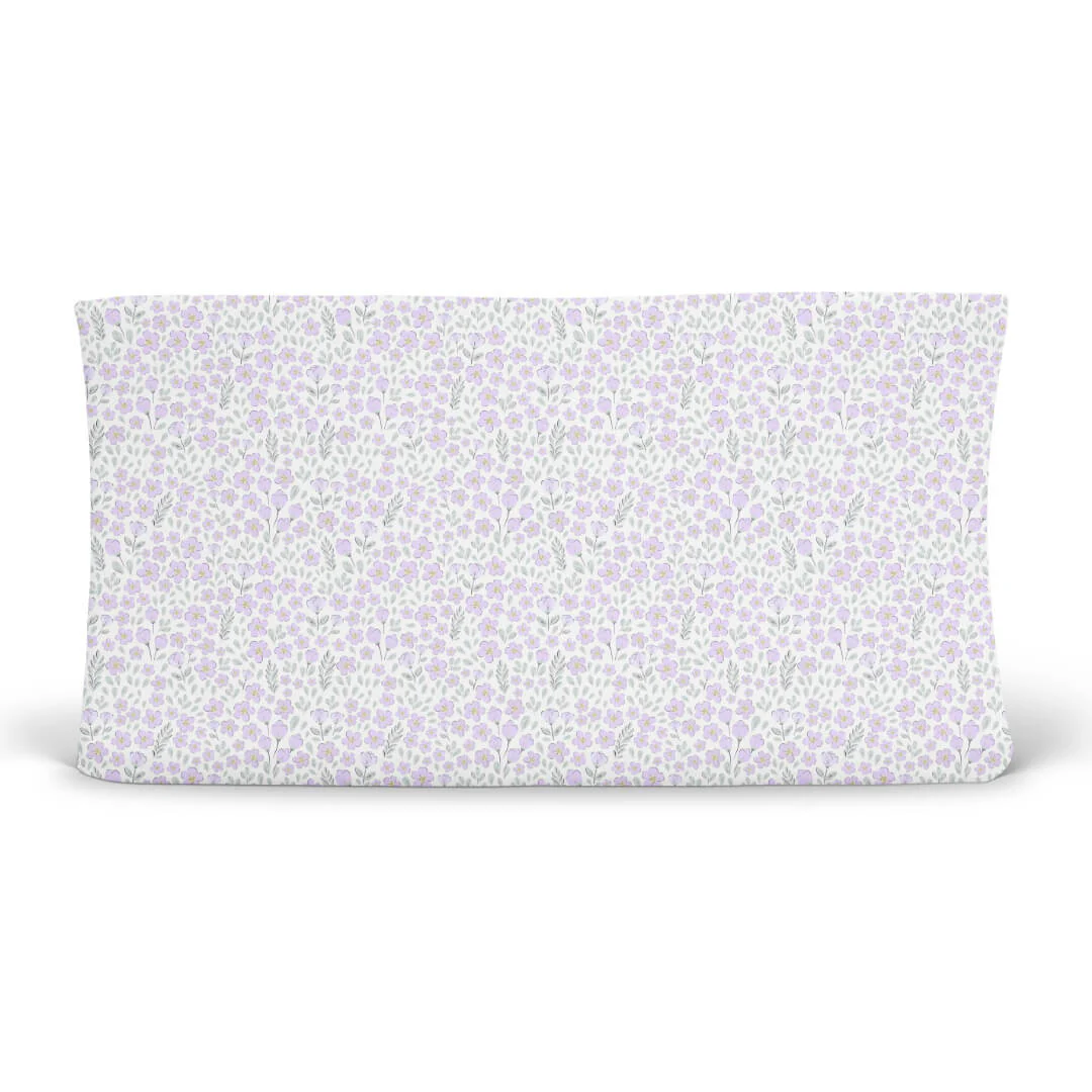 Lilac Meadow Changing Pad Cover