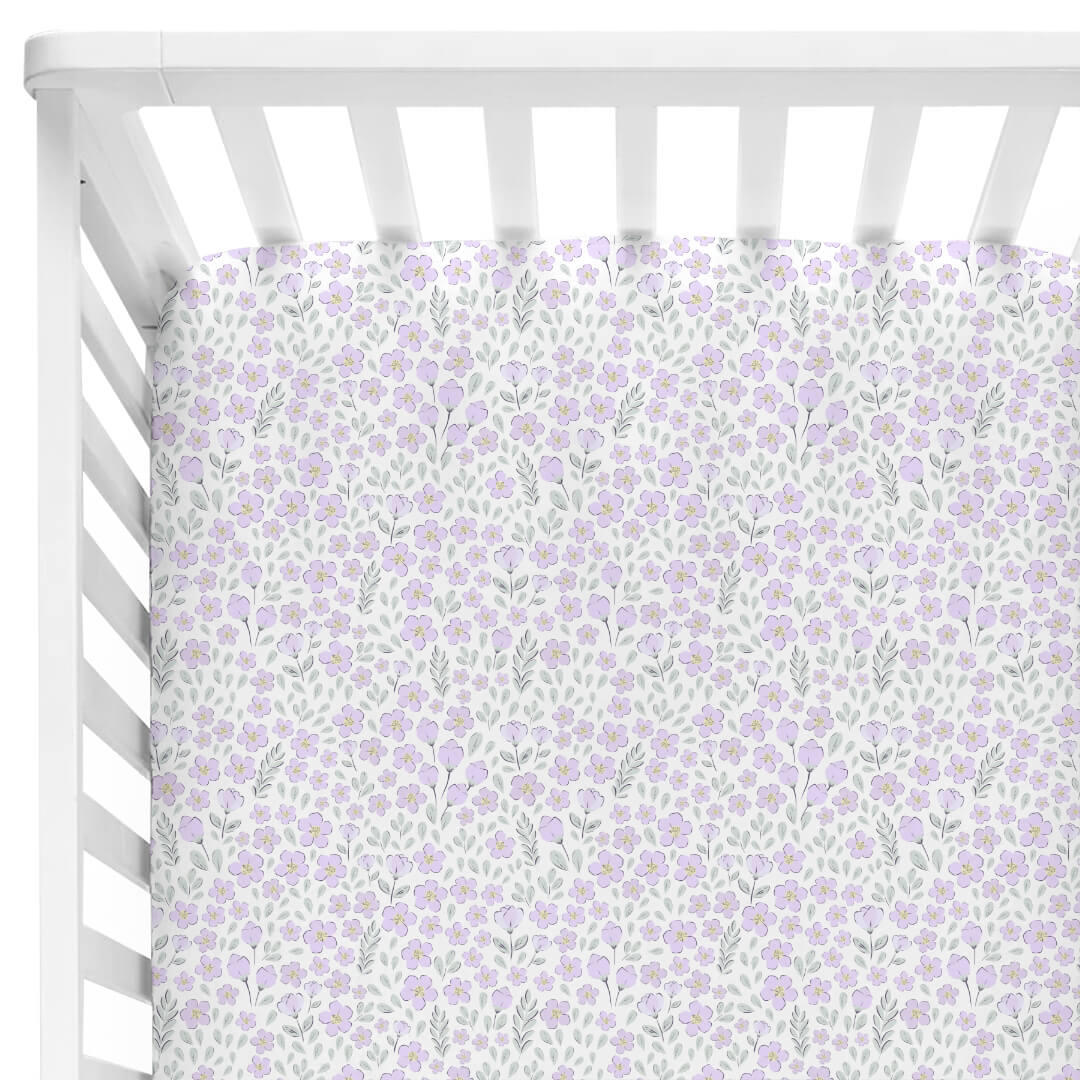 Lilac Meadow Crib Sheet