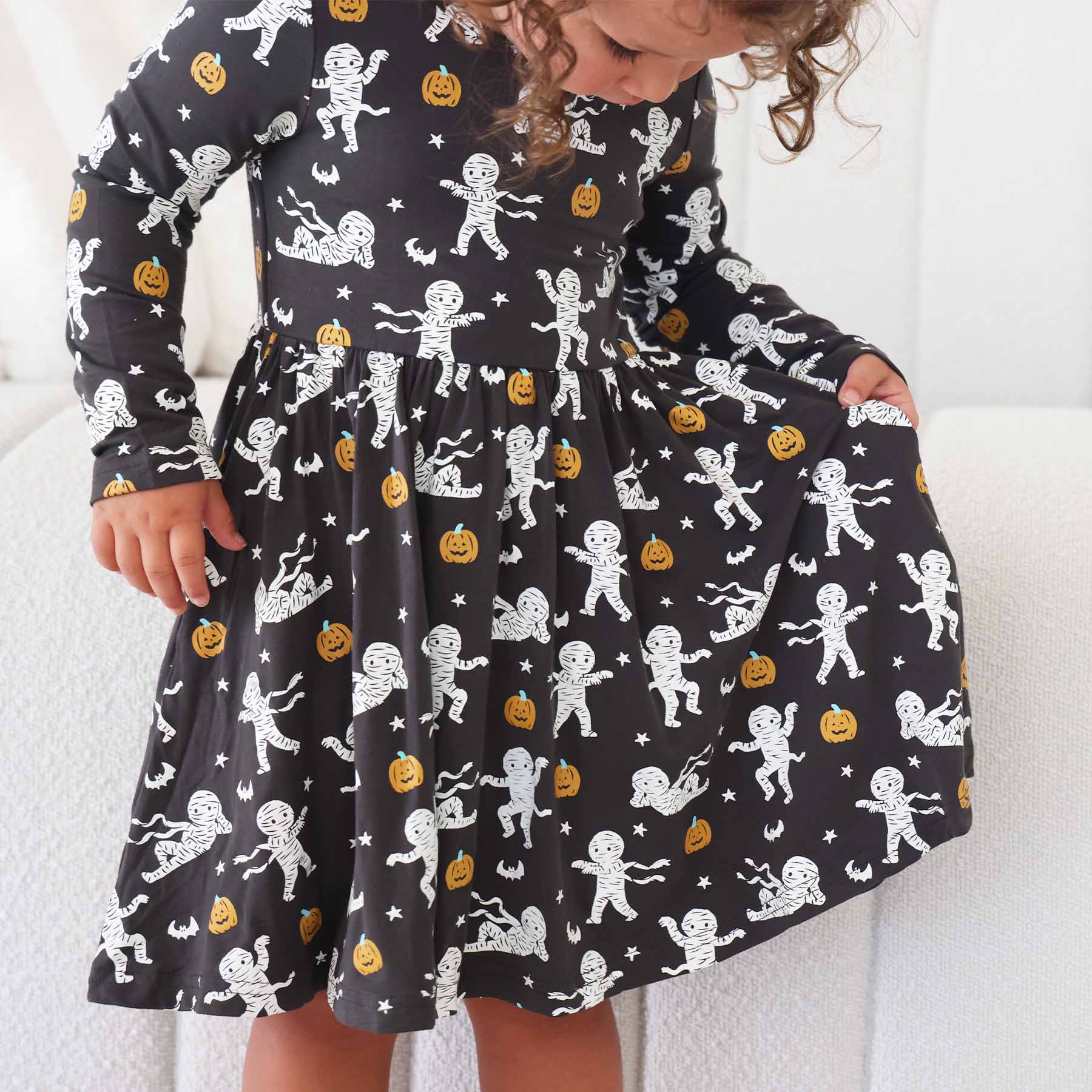 Long Sleeve Twirl Dress | Midnight Mummies