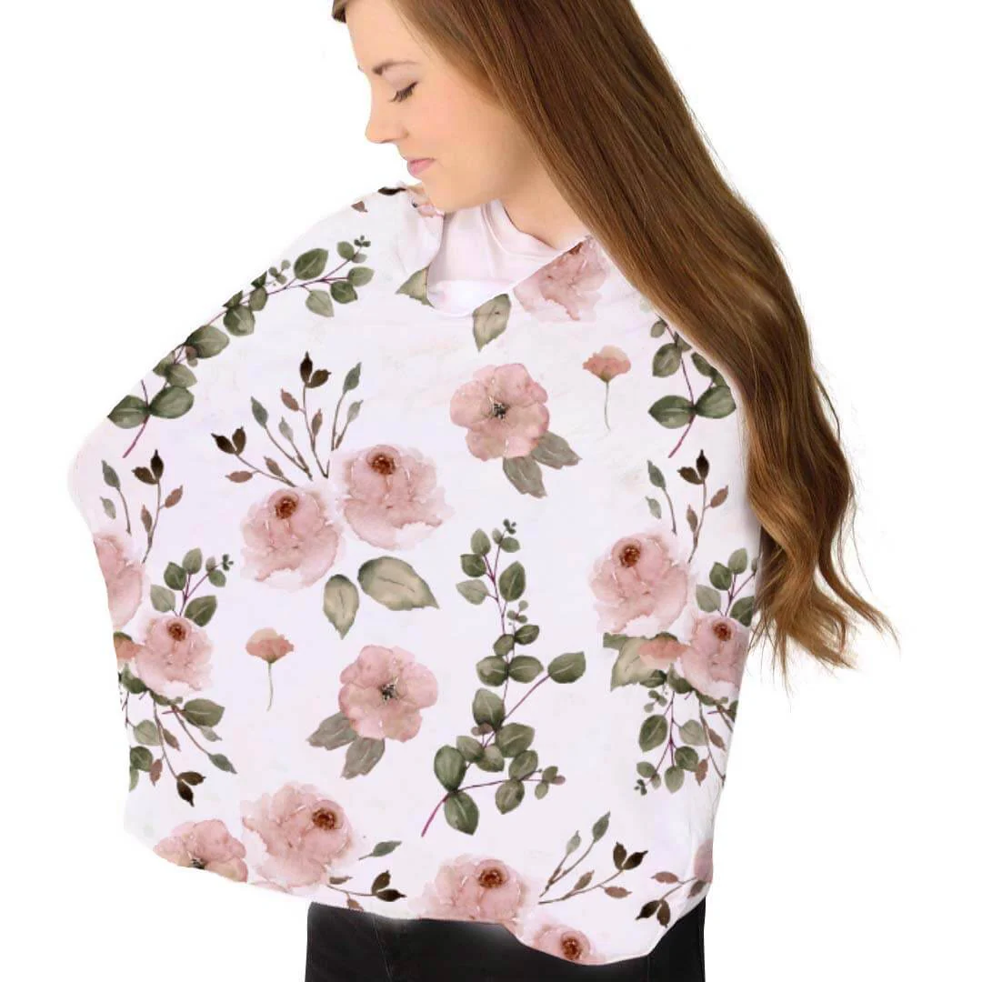 Millie's Dusty Rose Garden Multi-Use Stretchy Car Seat & Nursing Cover