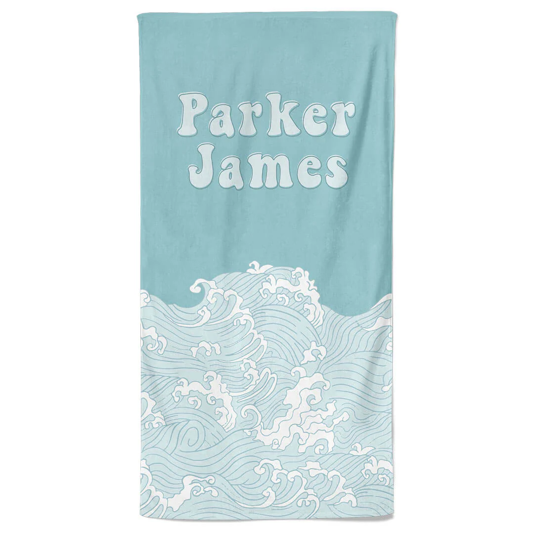 Makin' Waves Personalized Kids Beach Towel | Big Wave