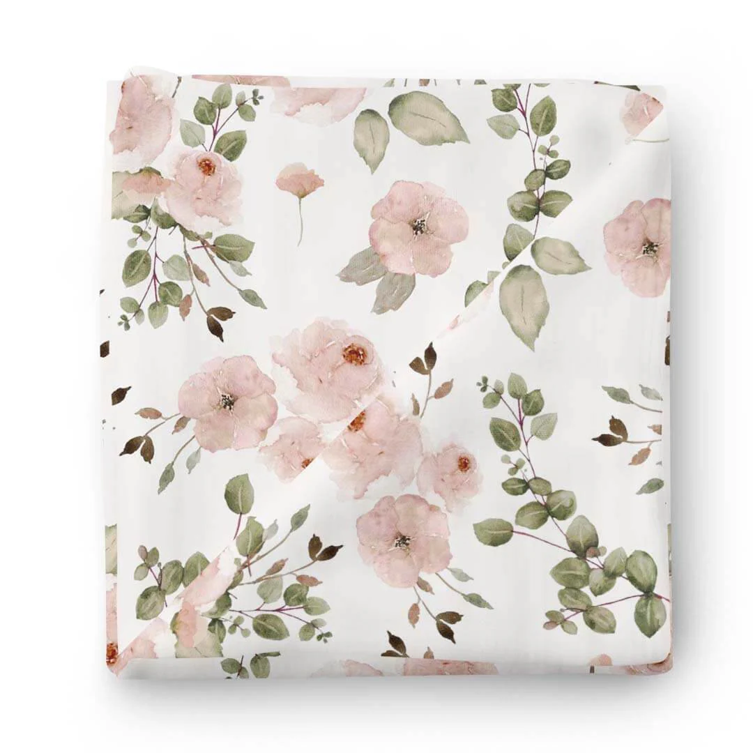 Millie's Dusty Rose Garden Oversized Swaddle Blanket