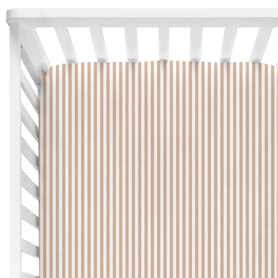 Mocha Stripes Crib Sheet