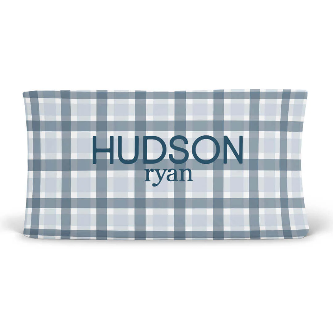 Paxton's Plaid Personalized Changing Pad Cover