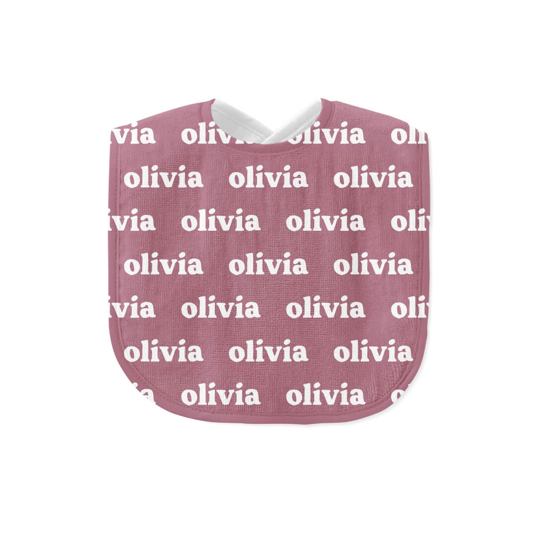 Personalized Baby Name Bib | Eggplant