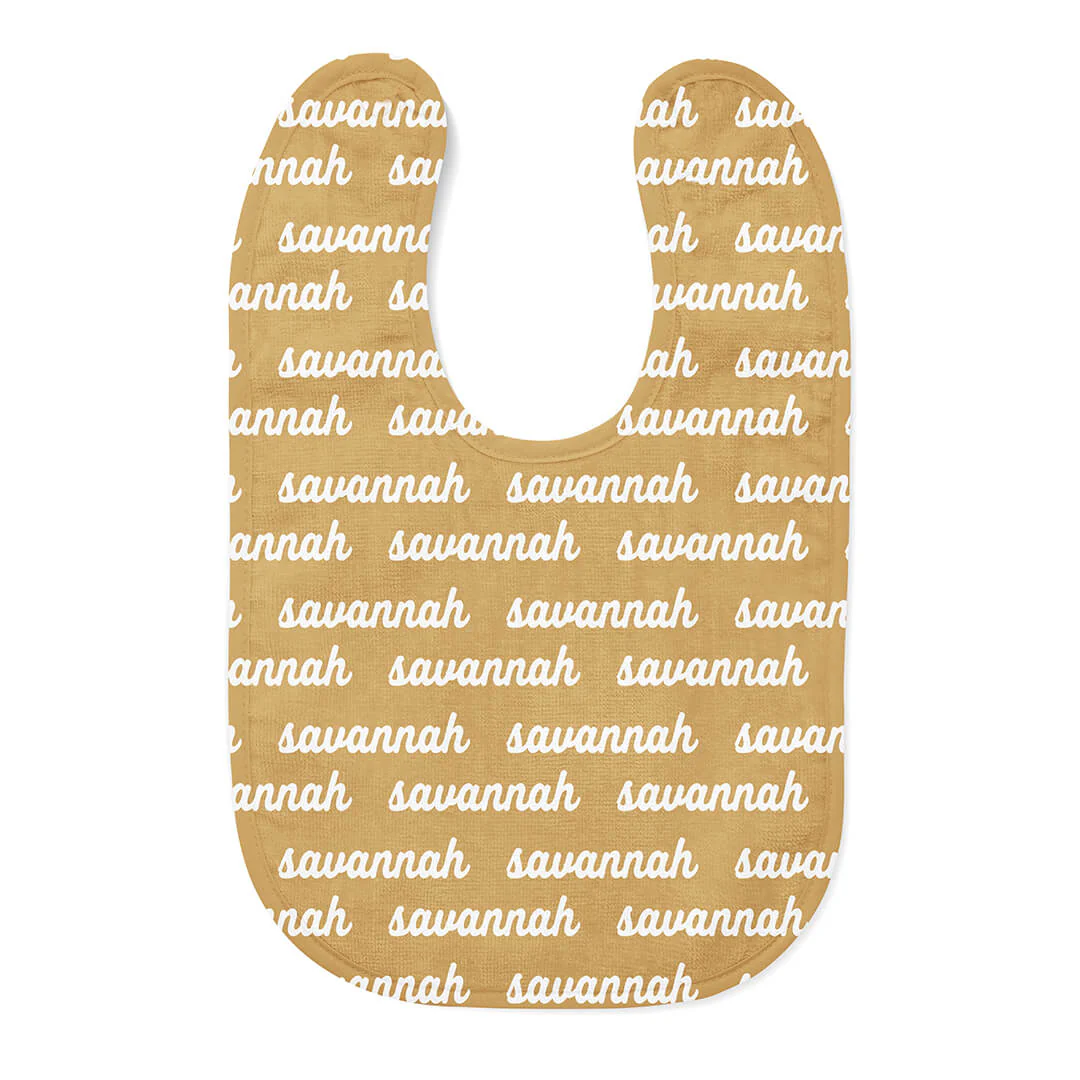 Personalized Baby Name Bib | Harvest Gold