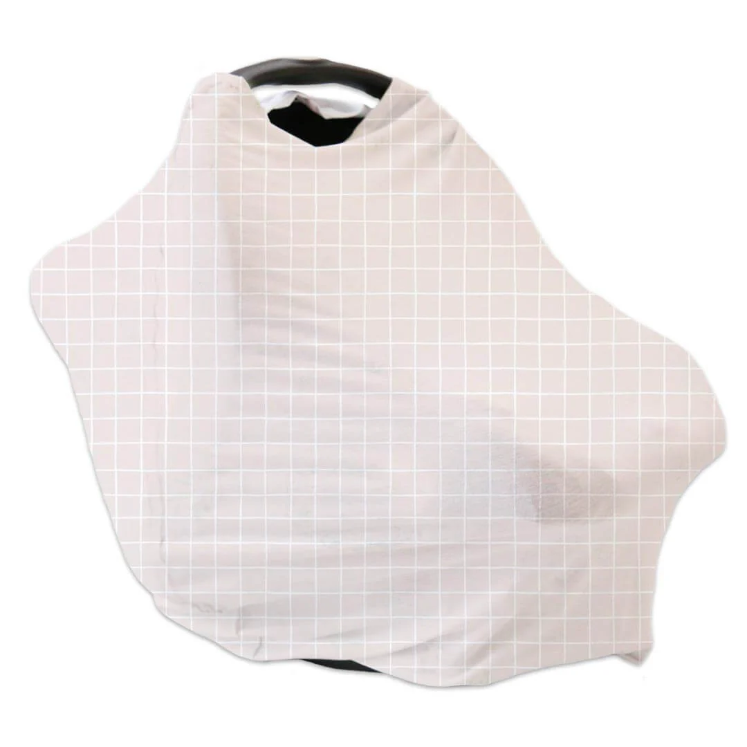 Sloane's Squares Bamboo Waffle Multi-Use Stretchy Car Seat & Nursing Cover